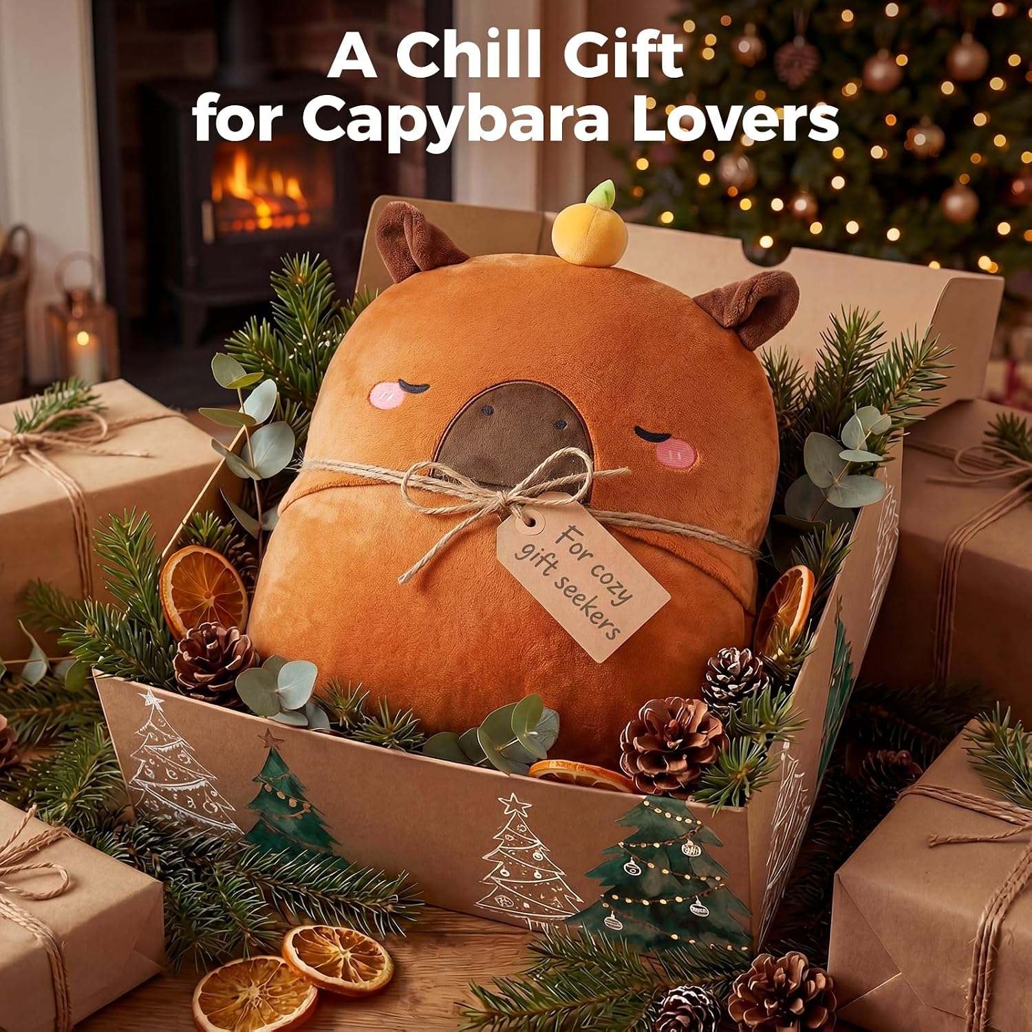 Mewaii® Capybara Wearable Blanket Hoodie Ultra Soft Oversized Cozy Blanket for Warm Hugs & Relaxing Moments
