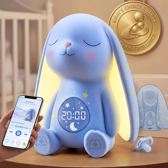 Mewaii® Bunny Baby White Noise Machine – AI Cry Detection Sleep Trainer with Soothing Sounds & Night Light®