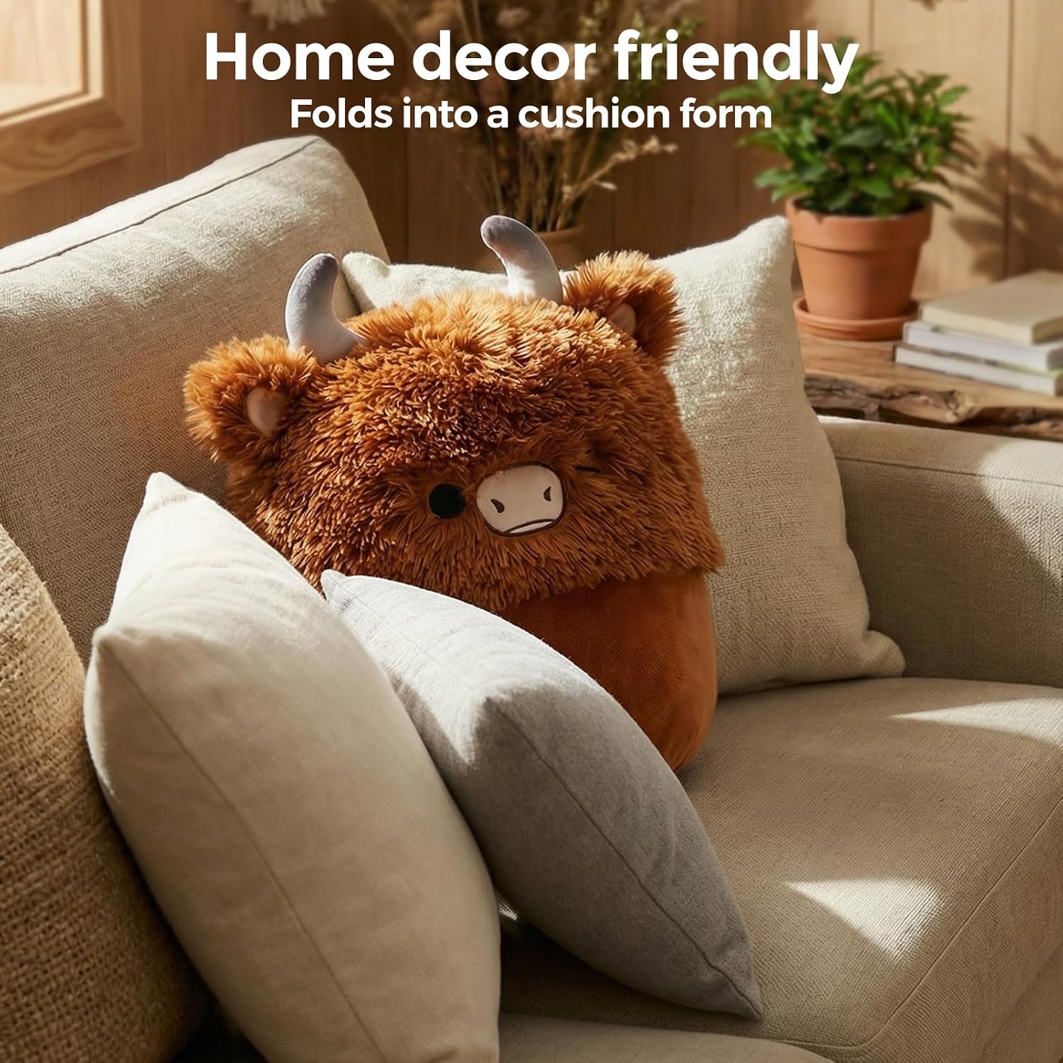 Mewaii® Highland Cow Wearable Blanket Hoodie Ultra Soft Oversized Cozy Blanket for Warm Hugs & Relaxing Moments
