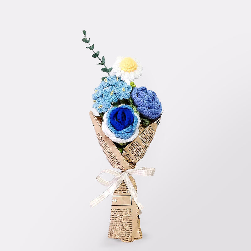MeWaii® Handmade Crochet Sunflower and Rose Bouquet For Mother's Day Gift