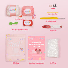 MeWaii® Crochet Axolotl Crochet Kit for Beginners with Easy Peasy Yarn