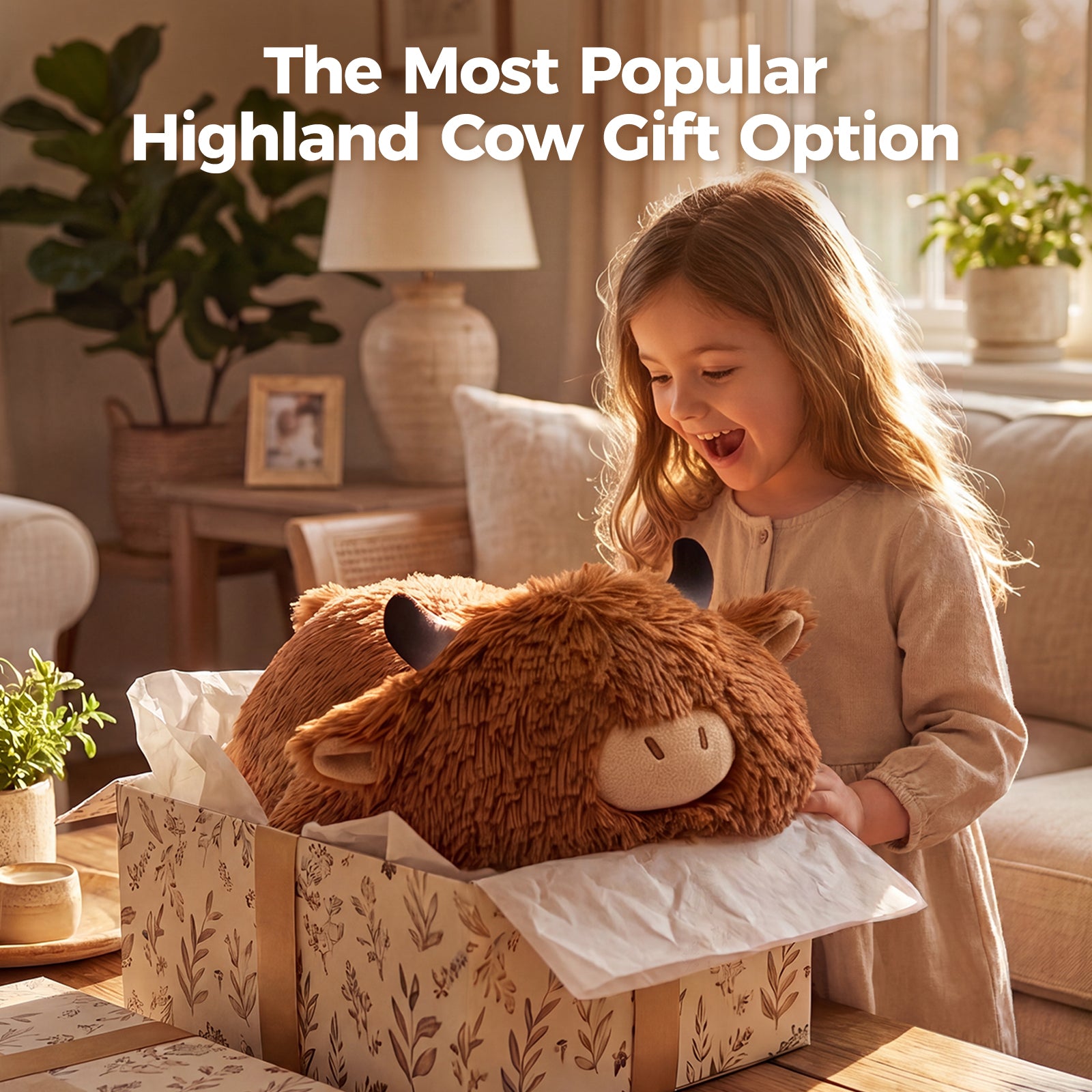 MeWaii® Lazy Highland Cow Weighted Stuffed Animal