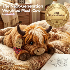 MeWaii® Scotland Highland Cow Weighted Stuffed with Microwavable Heating Pad Animal