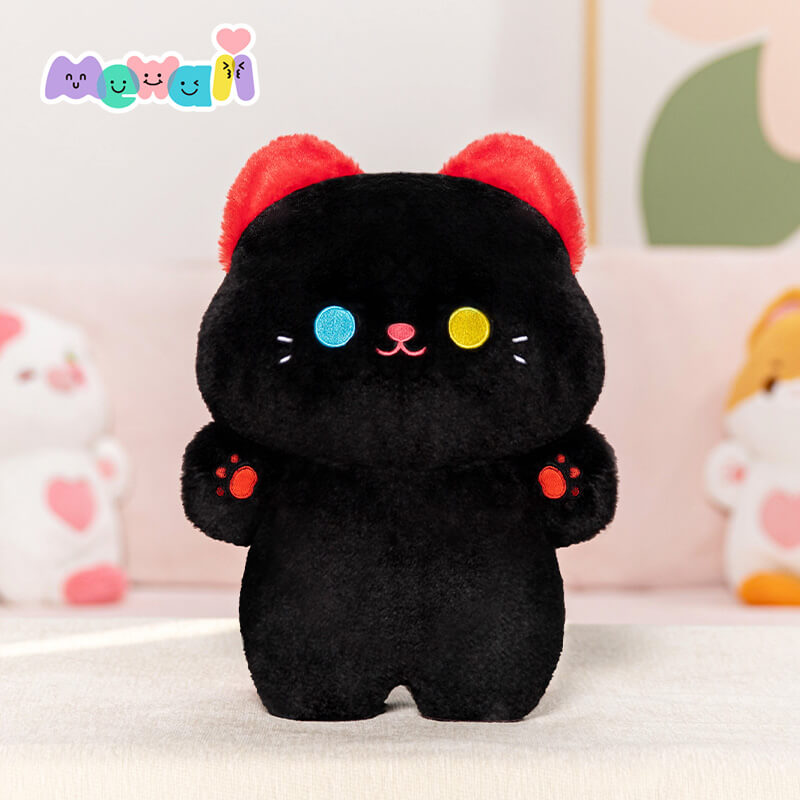 MeWaii® Devil Kitten Black Kawaii Plush Pillow Squish Toy