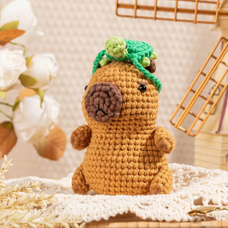 MeWaii® Crochet Capybara Crochet Kit for Beginners with Easy Peasy Yarn