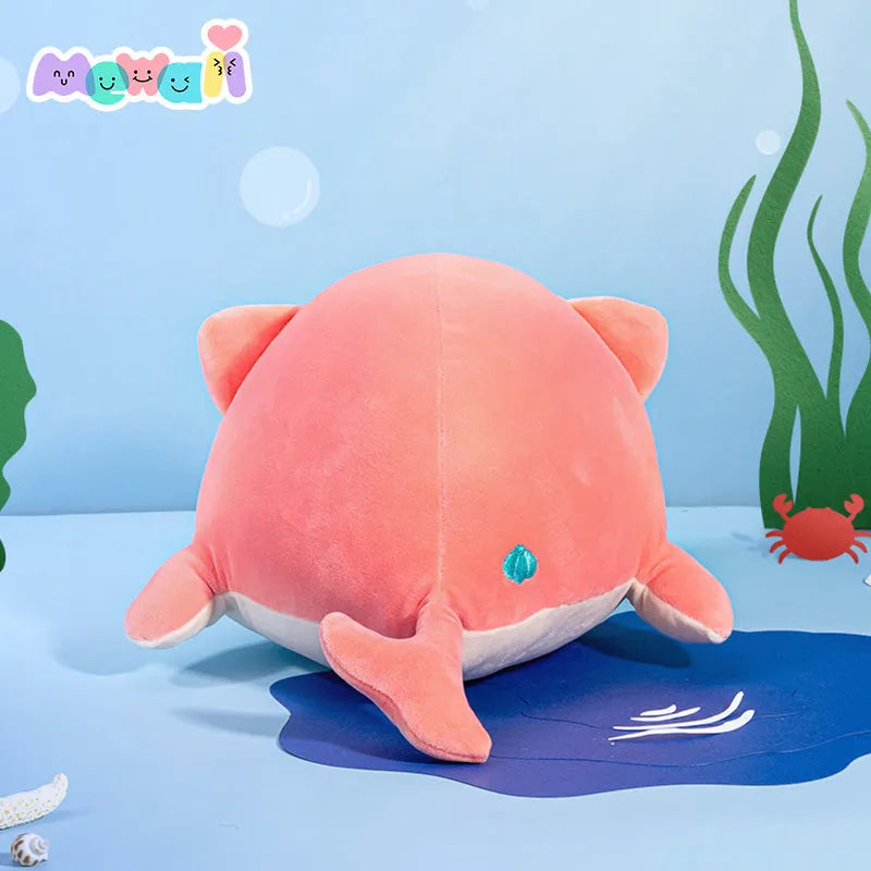 MeWaii® Ocean Series Pink Whale Fox Stuffed Animal Kawaii Plush Pillow Squishy Toy