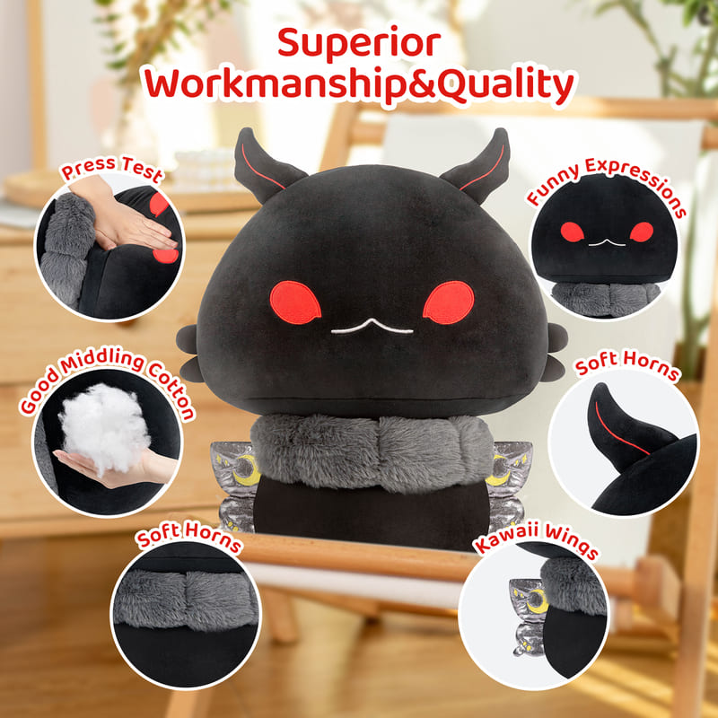MeWaii® Mushroom Family Devil Moth Black Kawaii Plush Pillow Squish Toy