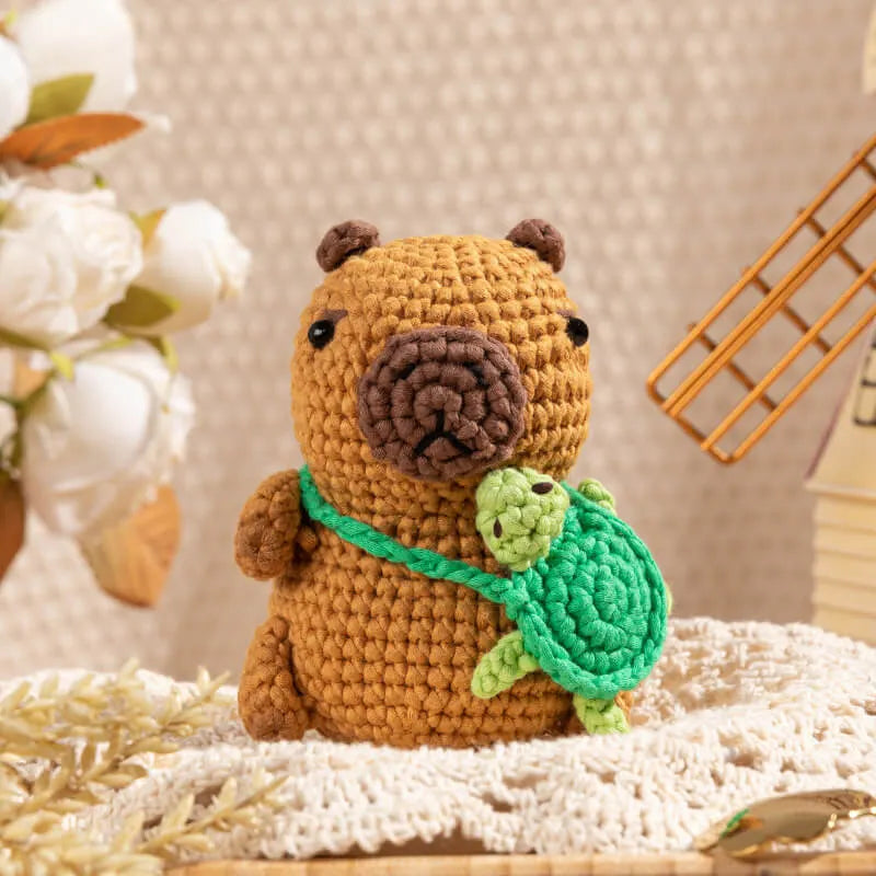 MeWaii® Crochet Capybara Crochet Kit for Beginners with Easy Peasy Yarn