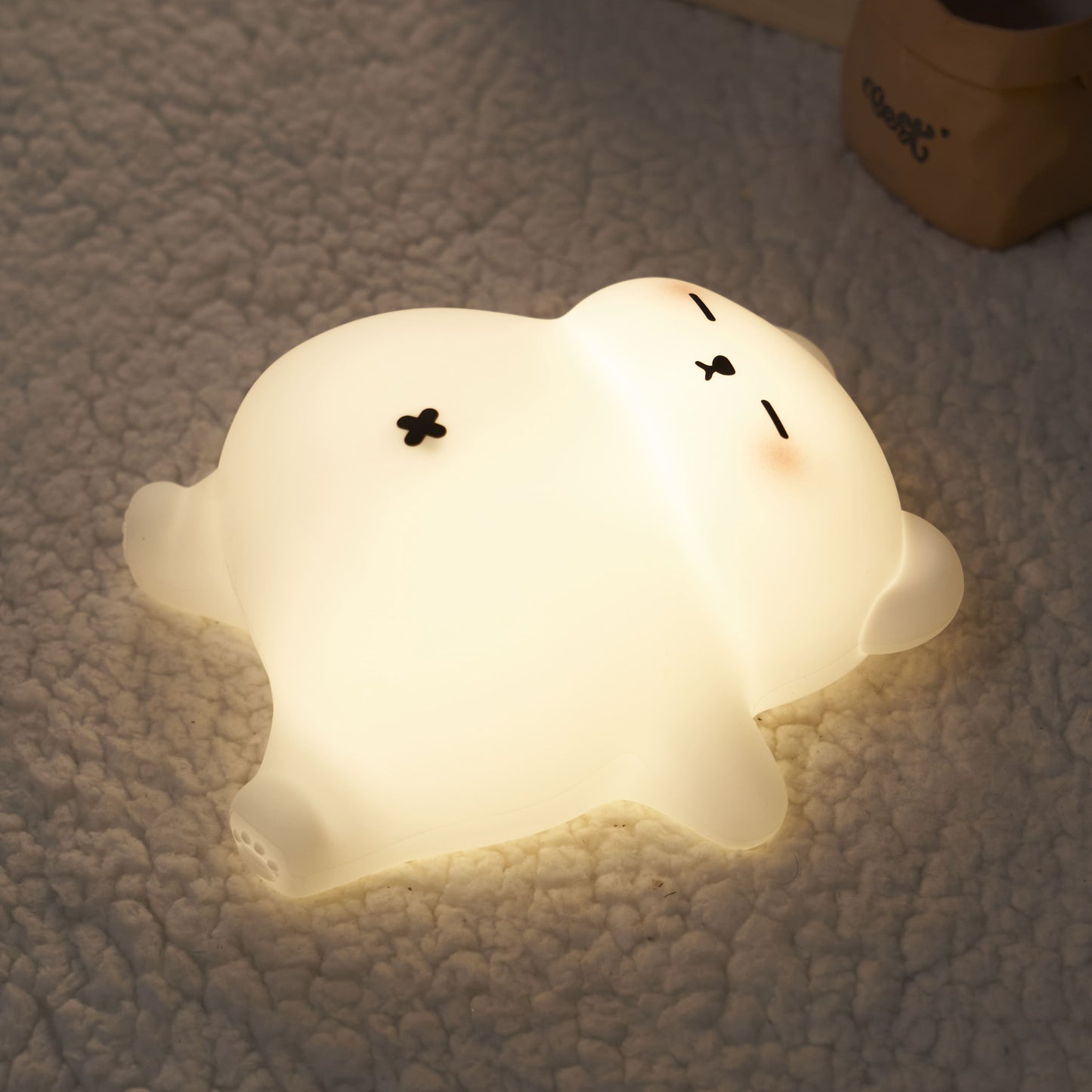 Squishy Silicone Snuggly Breathing Bear LED Night Light - Perfect Gift for Kids and Girls