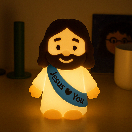 Squishy Silicone Jesus Love you LED Night Light - Perfect Gift for Kids and Girls
