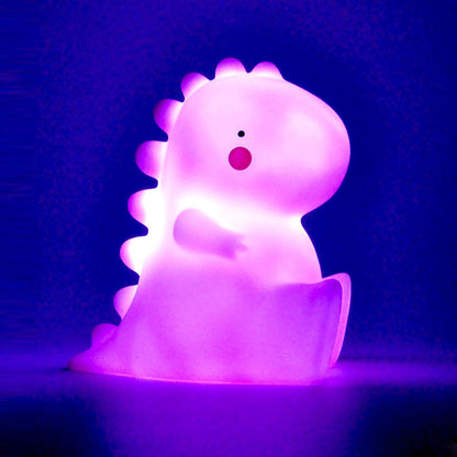 Squishy Silikon Baby Dinosaurier LED Nachtlicht - perfektes Geschenk für Kinder und Mädchen
