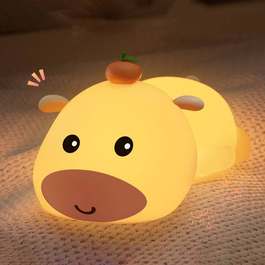 Lying Capybara Squishy Silicone Night Light Soft Glow Cute Collectible Perfect Gift