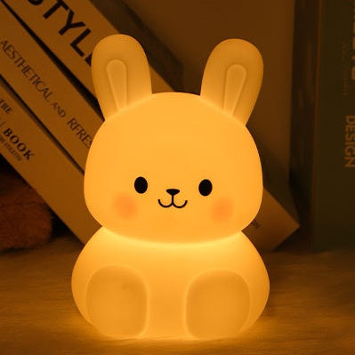 Squishy Silicone Kawaii Bunny LED Night Light - Perfect Gift for Kids and Girls