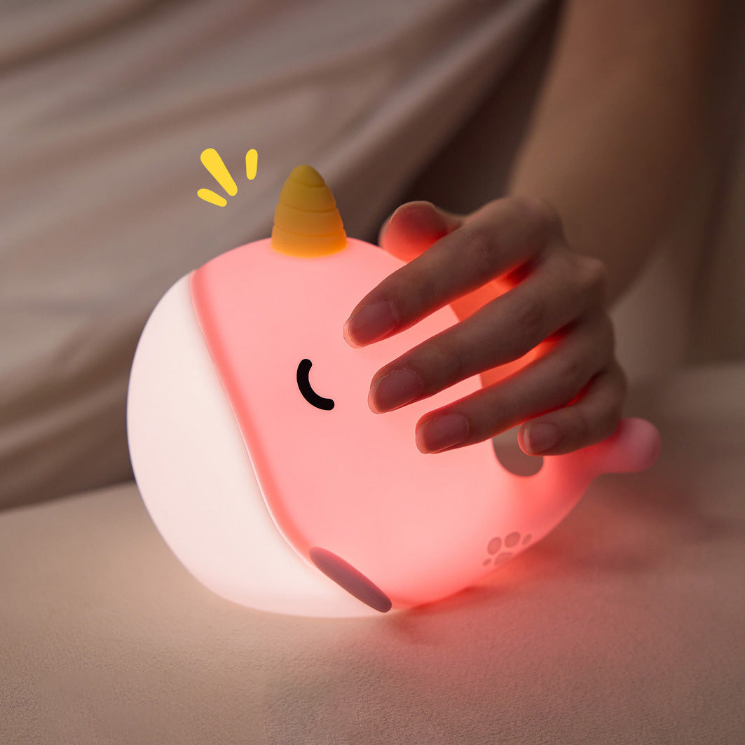Unicorn Whale Silicone Squishy Night Light Perfect Gift Sleep Companion Stress Relief
