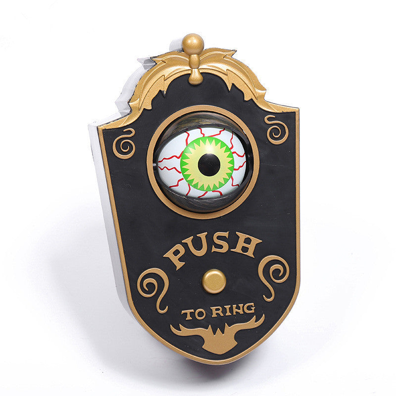 One-Eyed Halloween Doorbell Haunted Castle Wall Hanging with Moving Eye Ring Sound Effect