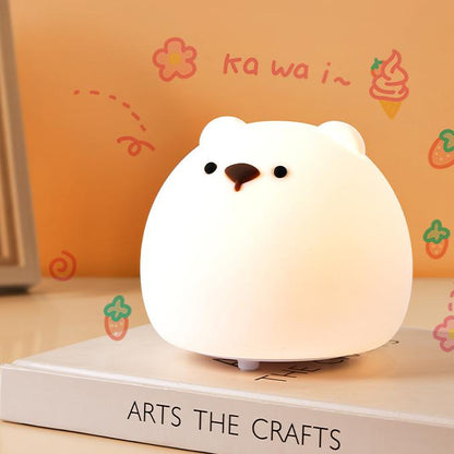 Squishy Silikon Chubby Bear LED-Nachtlicht - Perfektes Geschenk für Kinder und Mädchen 