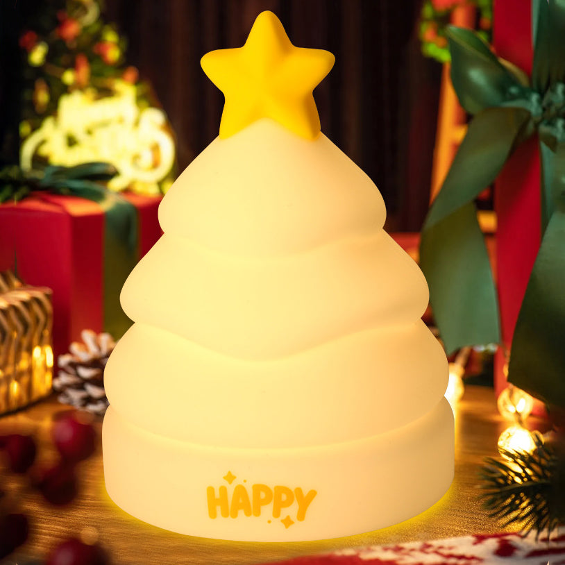 Star Tree Christmas Edition Silicone Squishy Night Light Holiday Glow Gift-Ready Seasonal