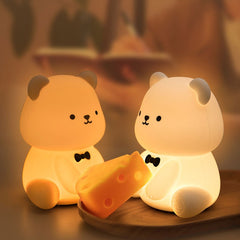 Veilleuse LED en silicone souple en forme d'ours en peluche - Cadeau idéal pour les enfants et les filles