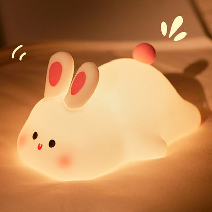 Cute Rabbit LED Squishy Tap Tap Night Light Lamp