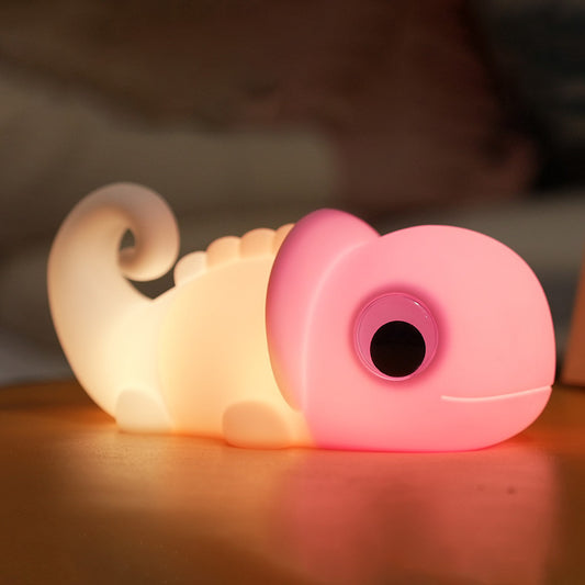 Chameleon Color-Changing Night Light Dual-Tone Design Soft Silicone Squishy Fun Bedside Lamp Gift