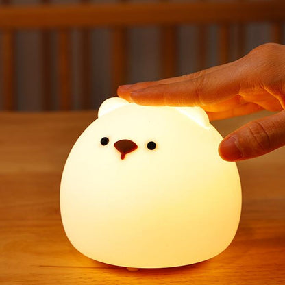 Squishy Silikon Chubby Bear LED-Nachtlicht - Perfektes Geschenk für Kinder und Mädchen 