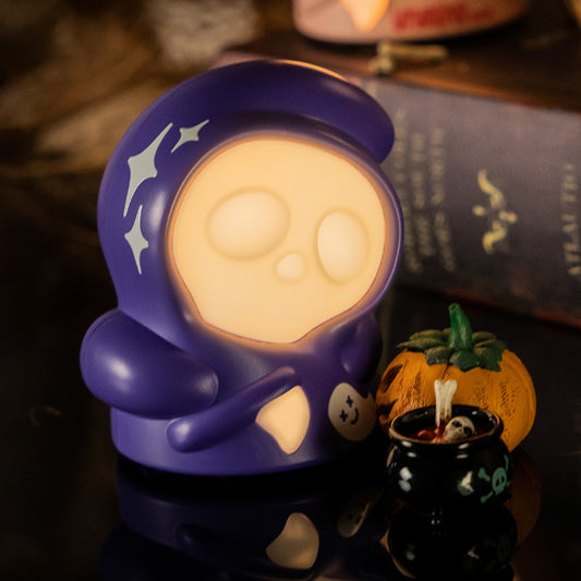 Reaper-Nachtlicht mit Rollfuß und dimmbarer Klinge, Touch-Funktion, süße Skelettlampe, perfektes Geschenk
