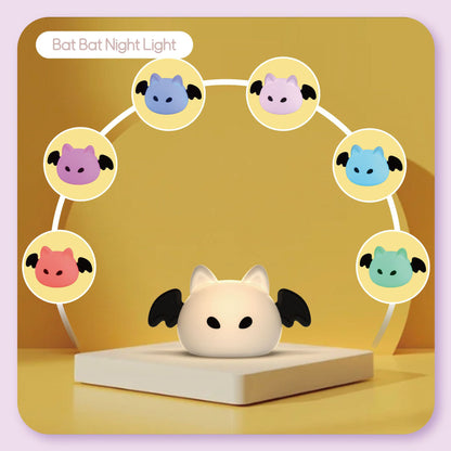 Squishy Silikon Kawaii Fledermaus LED-Nachtlicht - Perfektes Geschenk für Kinder und Mädchen