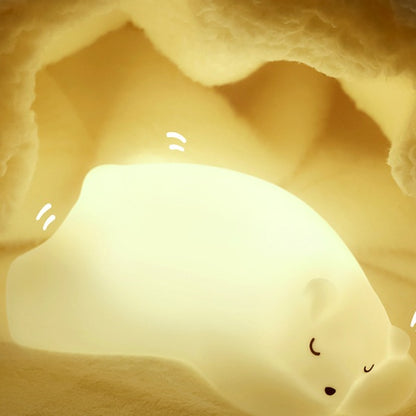 Squishy Silikon Eisbär LED-Nachtlicht - Perfektes Geschenk für Kinder und Mädchen