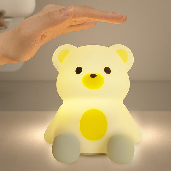 Huggwaii White Bear Silicone Squishy Night Light Cute Animal Lamp Perfect Gift