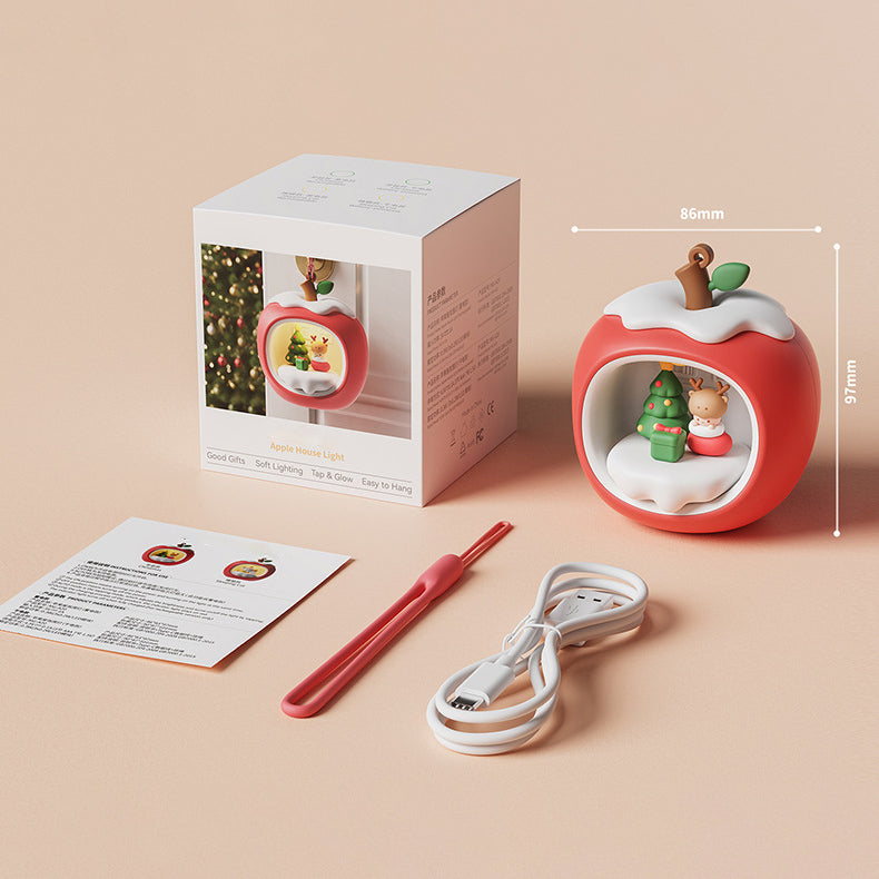 Apple House Christmas Edition Night Light Holiday Glow Gift-Ready Seasonal