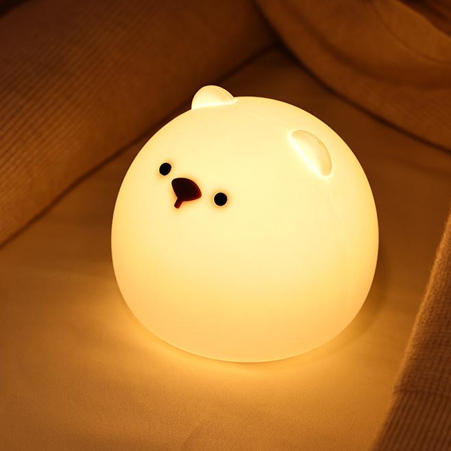Squishy Silikon Chubby Bear LED-Nachtlicht - Perfektes Geschenk für Kinder und Mädchen 