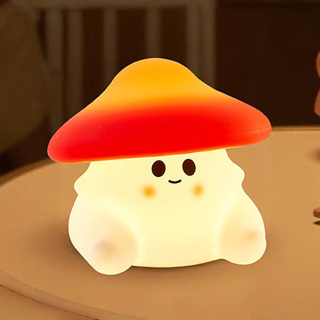 Mushroom Night Light Squishy Silicone Lamp Pressable Cap Soft Multi-Color Glow Perfect Gift