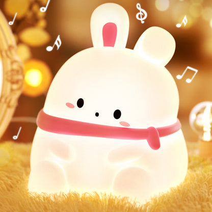 Squishy Silicone Blush Bunny LED Night Light - Perfect Gift for Kids and Girls