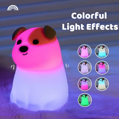 Squishy Silicone Cute Puppy LED Night Light - Perfect Gift for Kids and Girls