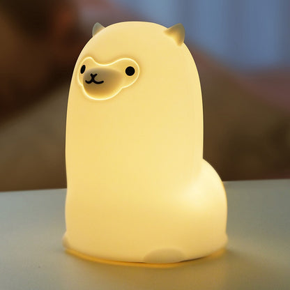 Squishy Silikon Alpaka LED-Nachtlicht - Perfektes Geschenk für Kinder und Mädchen