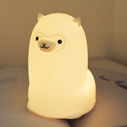 Squishy Silikon Alpaka LED-Nachtlicht - Perfektes Geschenk für Kinder und Mädchen