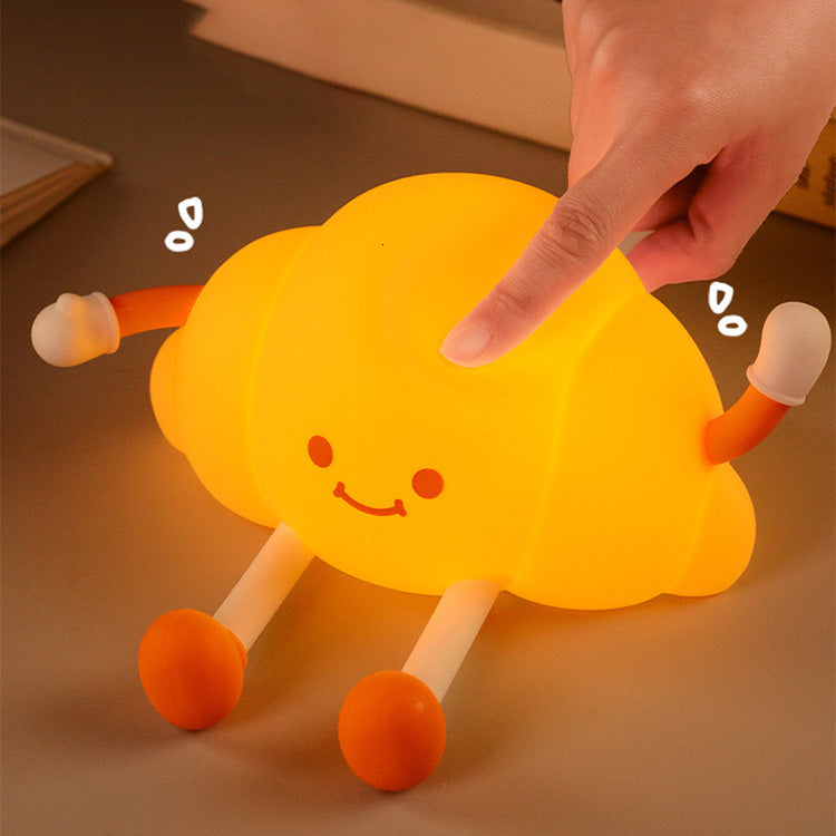 Afternoon Tea Silicone Squishy Night Light Set Cute Bread Biscuit Sandwich Lamp Food Series Gift Decor