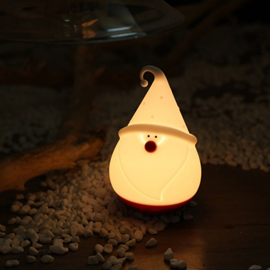 Squishy-LED-Nachtlicht in Form eines Weihnachtsmanns aus Silikon – perfektes Geschenk für Kinder und Mädchen