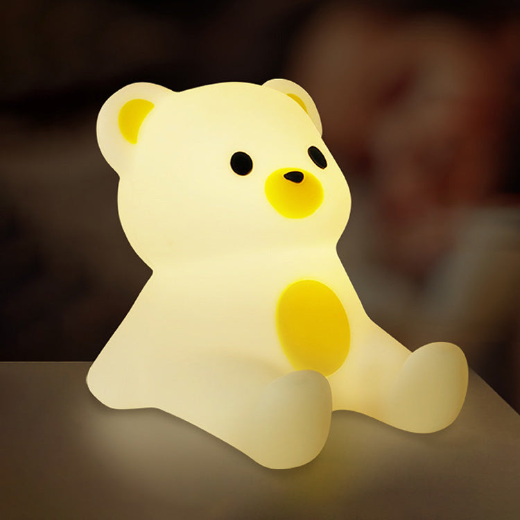 Huggwaii White Bear Silicone Squishy Night Light Cute Animal Lamp Perfect Gift