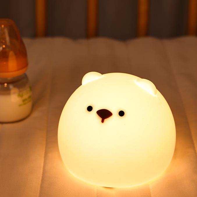 Squishy Silikon Chubby Bear LED-Nachtlicht - Perfektes Geschenk für Kinder und Mädchen 