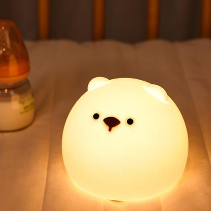 Squishy Silikon Chubby Bear LED-Nachtlicht - Perfektes Geschenk für Kinder und Mädchen 