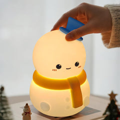 Snowman Christmas Edition Silicone Squishy Night Light Holiday Glow Gift-Ready Seasonal