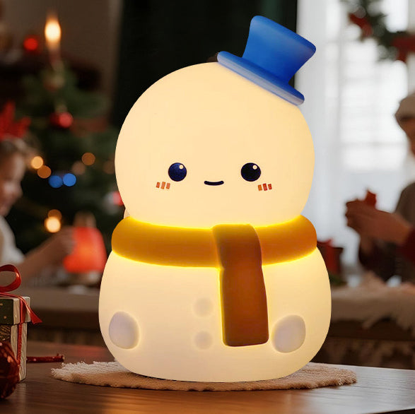 Snowman Christmas Edition Silicone Squishy Night Light Holiday Glow Gift-Ready Seasonal