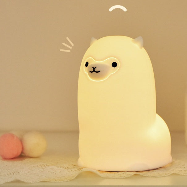Squishy Silikon Alpaka LED-Nachtlicht - Perfektes Geschenk für Kinder und Mädchen