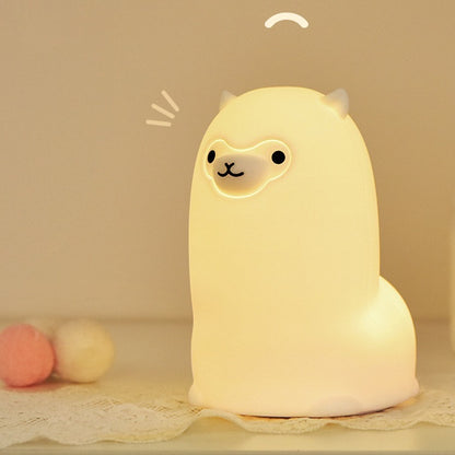 Squishy Silikon Alpaka LED-Nachtlicht - Perfektes Geschenk für Kinder und Mädchen
