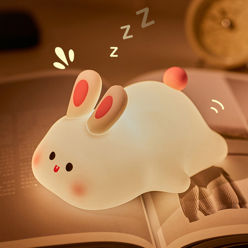 Cute Rabbit Light LED Squishy Lying Bunny Tap Tap Night Lamp Huggwaii ...