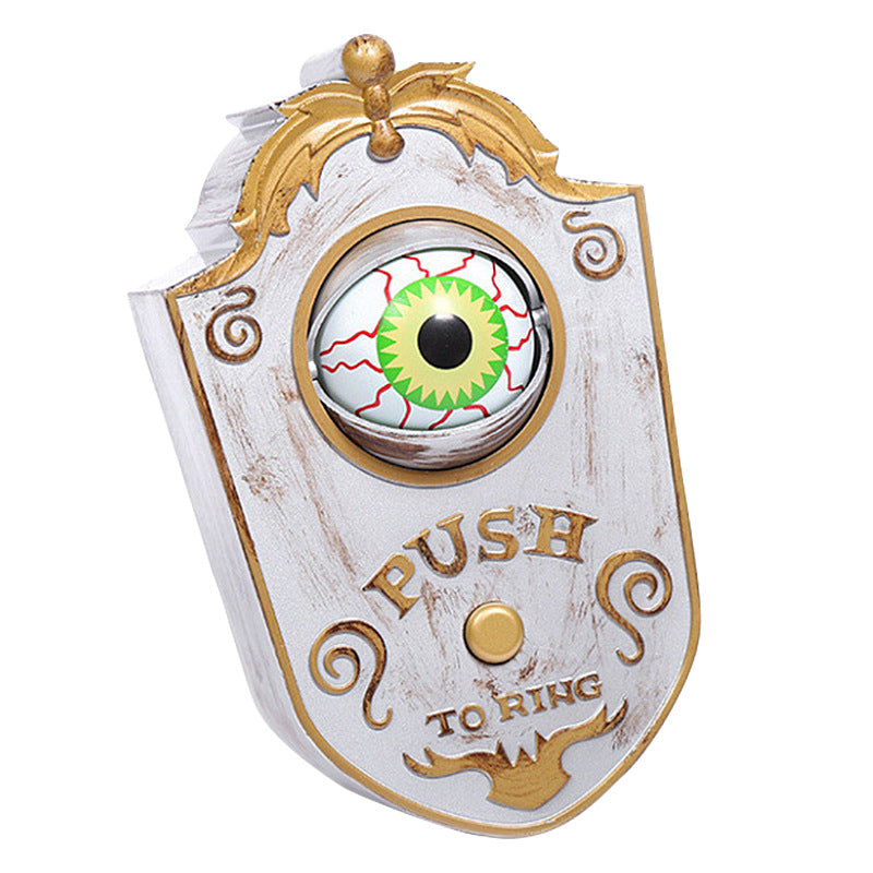 One-Eyed Halloween Doorbell Haunted Castle Wall Hanging with Moving Eye Ring Sound Effect