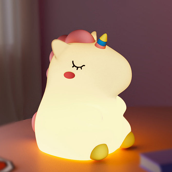 Chubby Unicorn Silicone Squishy Night Light