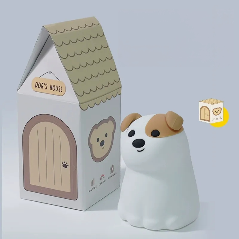Squishy Silicone Cute Puppy LED Night Light - Perfect Gift for Kids and Girls