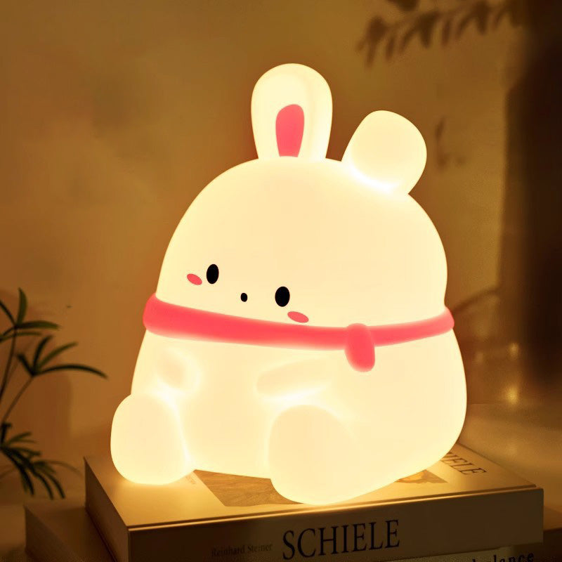 Squishy Silicone Blush Bunny LED Night Light - Perfect Gift for Kids and Girls